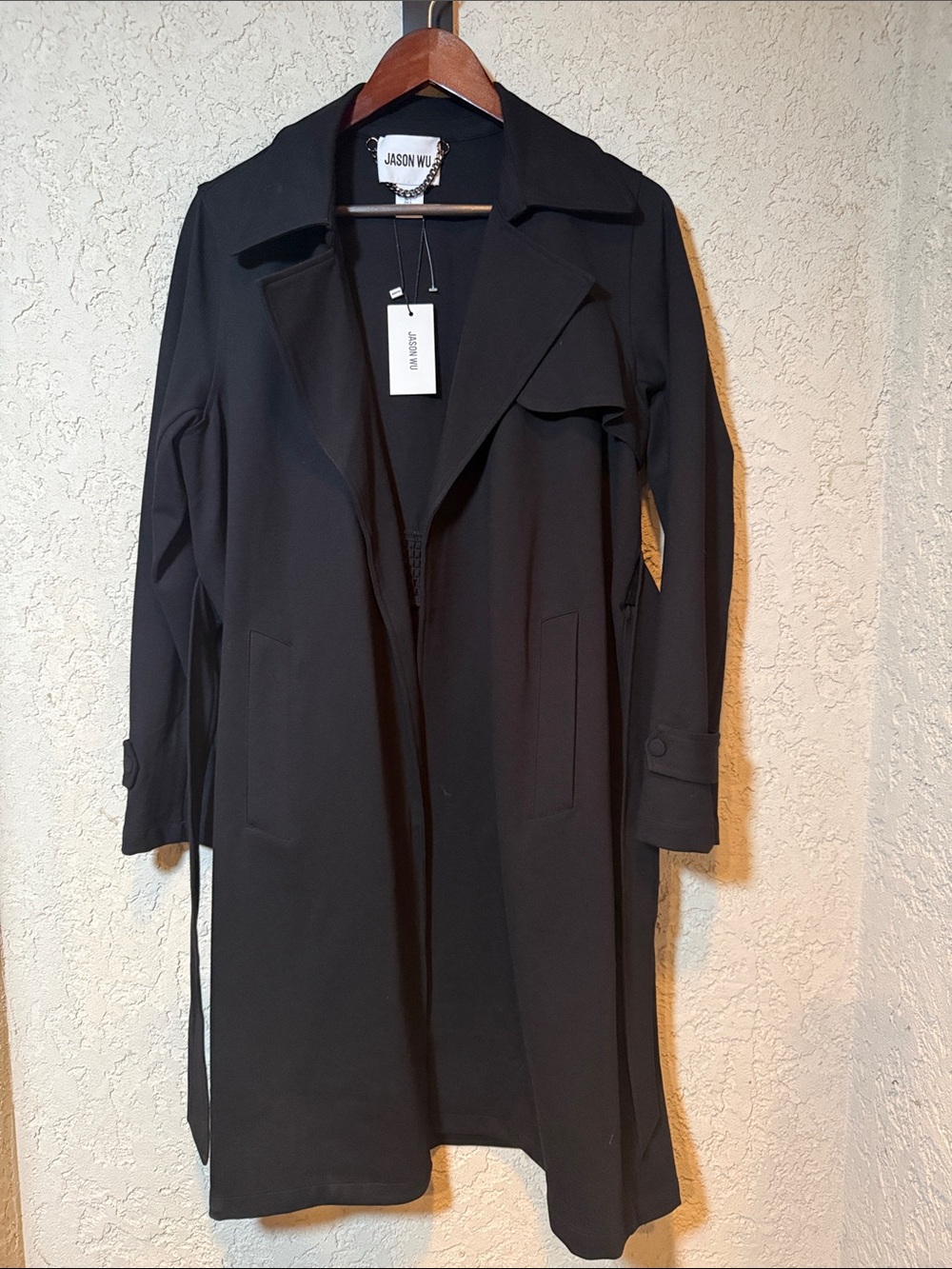 Jason Wu Black Draped Trench Jacket New With Tags - Picture 2 of 8